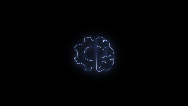 simple brain line icon horizontal all the video stroke vector illustration.