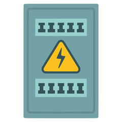 grey panel electrical box flat color vector illustration template design
