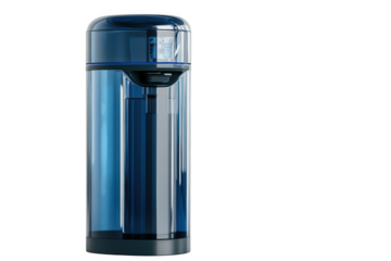 Premium blue water filter pitcher purifier system for home kitchen appliance photography stock image isolated on transparent background