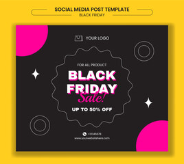 Black Friday Sale Event Post Design Flat Cartoon Hand Drawn Templates Background Illustration