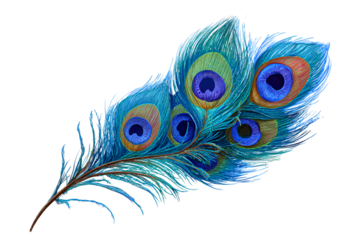 two peacock feather clip art images isolated on a transparent background..png