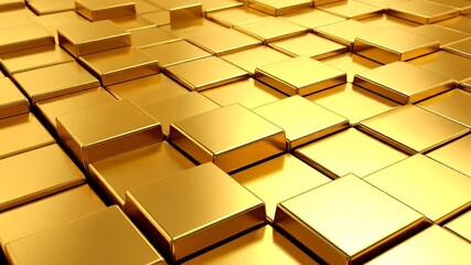 Abstract golden cubes forming an artistic textured surface and background. - Powered by Adobe