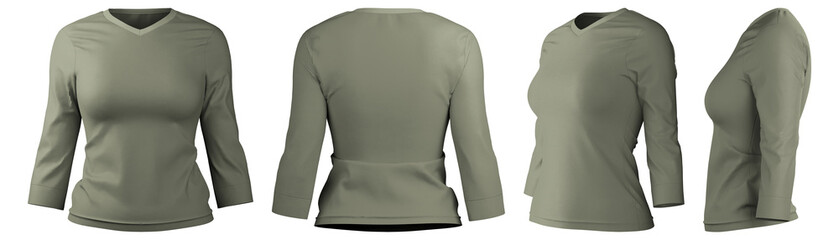 Long sleeve t-shirt in olive green showcasing modern casual style
