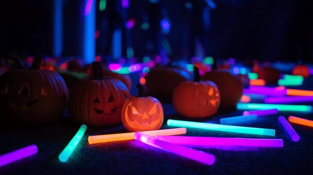 Pumpkin Glow Sticks For Halloween Dance Floor