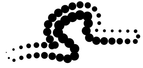 Line dotted halftone shape, waves, swirl, curve