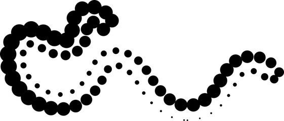 Line dotted halftone shape, waves, swirl, curve