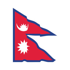 Nepal Flag. Flat Icon. for web and apps. stock illustration