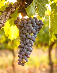 Fototapeta premium Grapes on Vine in Sunlight