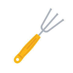 Garden hand tool for tilling soil and aerating plant beds in backyard gardening activities