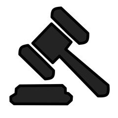 Law Gavel Icon - Justice Court Symbol