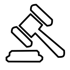 Law Gavel Icon - Justice Court Symbol