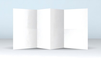 Blank tri-fold brochure displayed