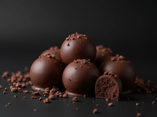 Decadent dark chocolate truffles with rich cocoa ganache filling