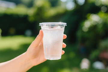 Summer Lifestyle with Hand Holding Cold Drink