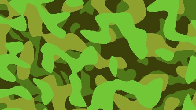 Abstract Green Camo Background with Organic Shapes and Fluid Patterns