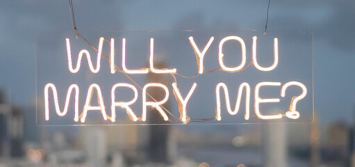 Bright neon sign with the words 