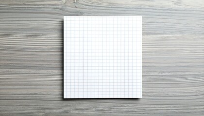 Obraz premium Blank graph paper on a light gray wooden surface