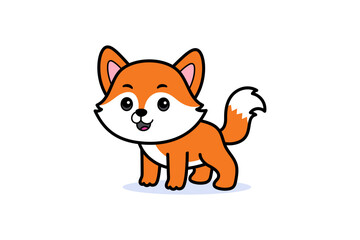 Cute Fox Cartoon Illustration