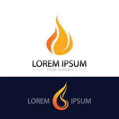Abstract fire flame vector logo design for energy company and brand identity