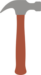 Simple Flat Style Illustration of Claw Hammer Carpentry Tool