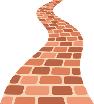Stylized Winding Brick Road Illustration Leading to a Bright Future