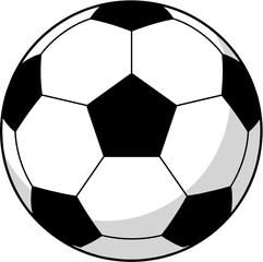 Fototapeta premium Simple Flat Style Soccer Ball Black and White Sport Illustration