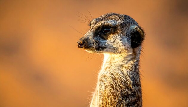 Close-up of a meerkat's head and neck