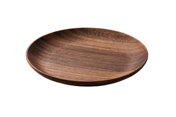 Empty, oval-shaped wooden plate
