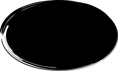 Oval brush painted ink. Grunge design elements