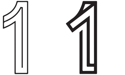 Contrasting Stylized Number 11 Designs