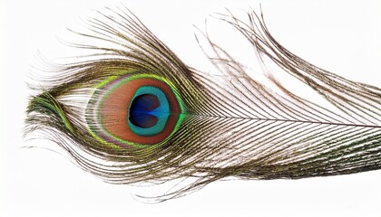 Obraz premium Peacock feather macro, iridescent eye pattern