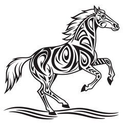 Tribal Horse Illustration 1