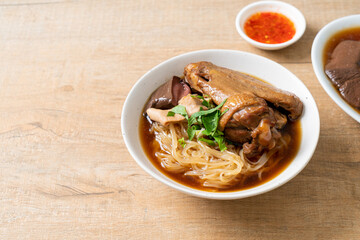 Braised duck noodles with brown soup