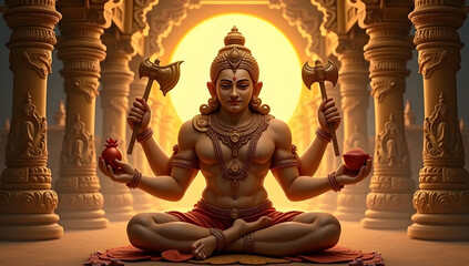 Vinayaka with Four Arms Radiance