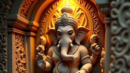 Obraz premium Vinayaka in Ancient Stone Temple