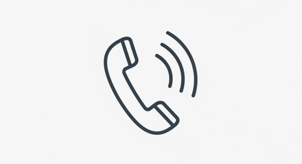 Phone icon with ringing signal, representing communication, call, and connection concept