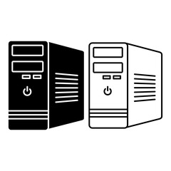 Computer Case vector icon set collection. Computer Case , vector  Computer Case Icon on white background..eps