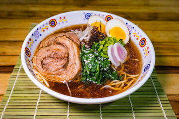 dish with miso ramen Japanese food