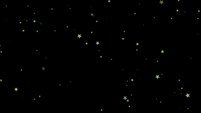 白黒背景付きのPOPで可愛い星のキラキラエフェクトループアニメーション クロマキー対応