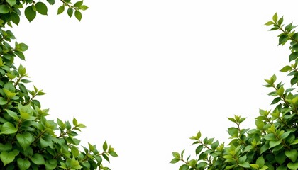 Lush Green Foliage Framing Bright White