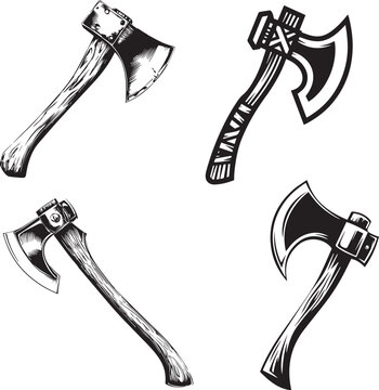  A detailed, 2D illustration of a broad axe.