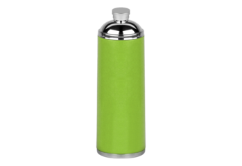 Green cylinder with silver cap isolated on transparent background
