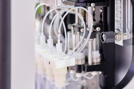 Modern automated laboratory equipment analyzing samples with precision