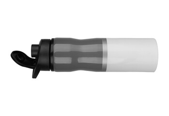 Gray and white water bottle isolated on transparent background