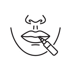 Botox on the lips icon Line Art. Element of make up and cosmetics icon for mobile concept and web apps. with white background
