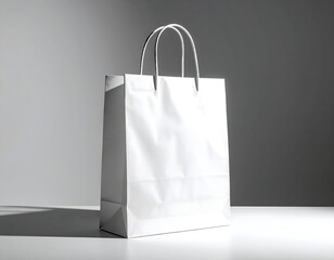Blank White Paper Shopping Bag Mockup