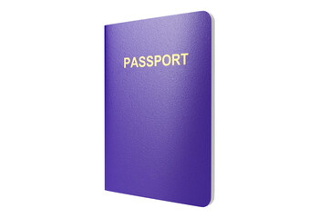 Purple passport isolated on transparent background