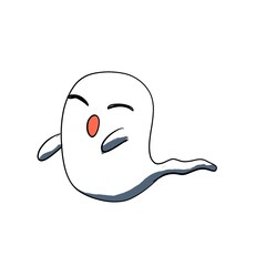 Cute Happy Ghost Cartoon for Halloween