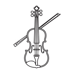 Fototapeta premium Violin, instrument, Italy icon Line Art. Element of Italy icon. with white background