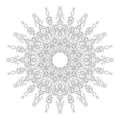 floral Line art mandala design vector